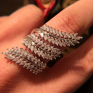 Zircon Leaf Ring