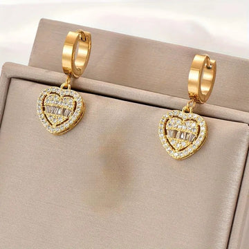 Crystalline Heart Earrings
