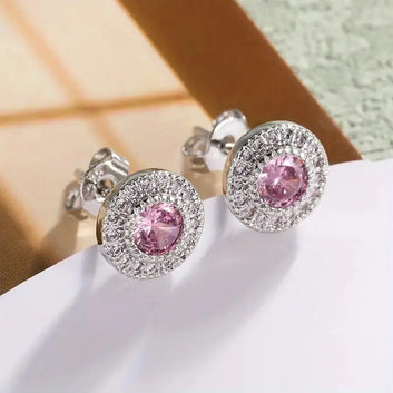 Pink Sparkle Ear Studs
