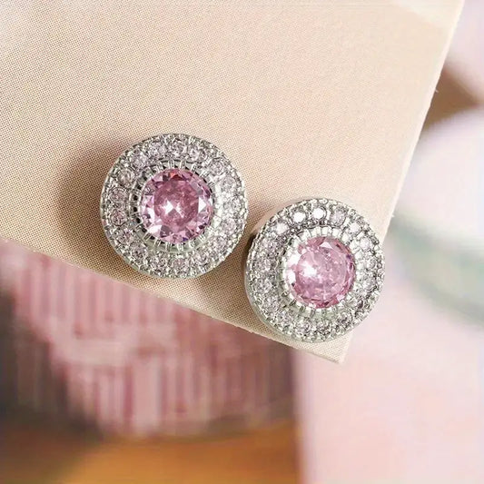 Pink Sparkle Ear Studs