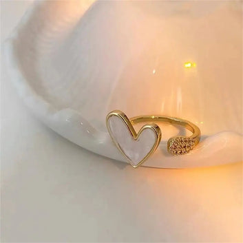White Heart Ring
