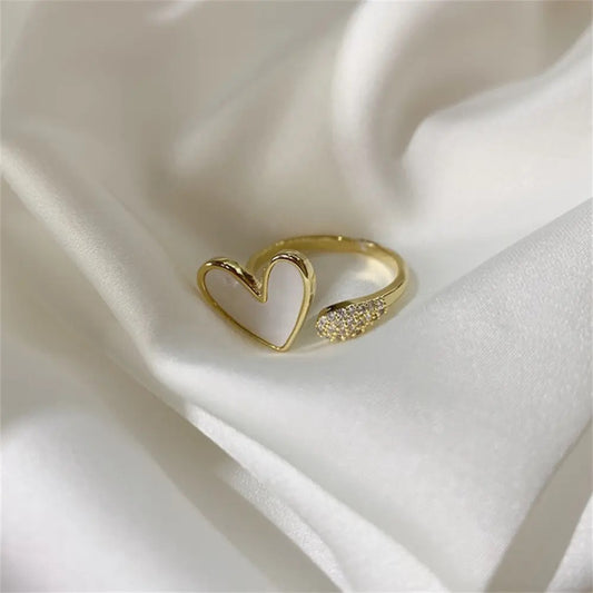 White Heart Ring