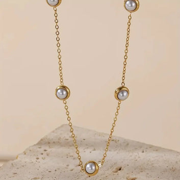 3pcs Pearl-Embellished Jewellery Set