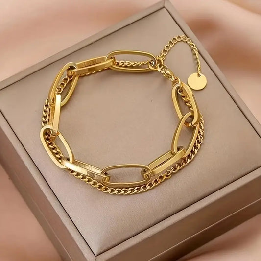 Boho Double Link Chain Bracelet