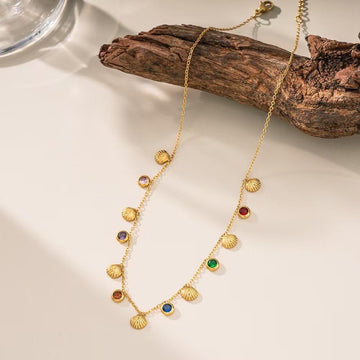 Multistone Shell Necklace