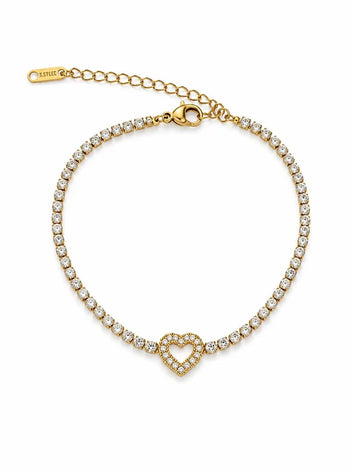 Hollow Stones Heart Bracelet