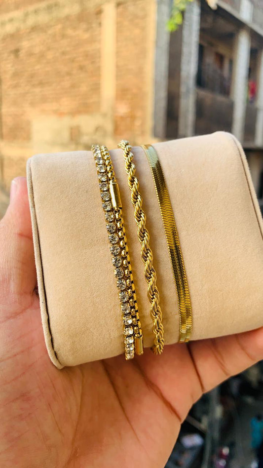 Double Stone, Rope and Snake Bracelet Bundle