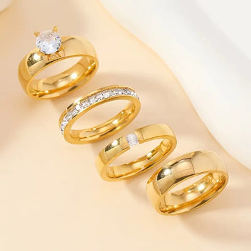 4pcs Stainless Steel Ring Set