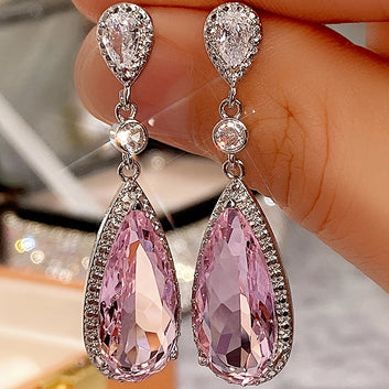 Pink Teardrop Earrings