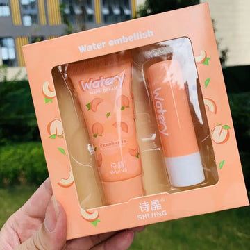 Hand Cream and Lip Balm Set (Peach)