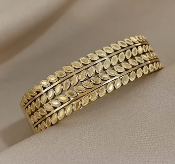 Double Leaf Cuff Bracelet