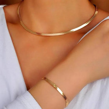 2 Pcs Snake Chain and Snake Bracelet Combo