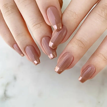 24pcs Copper French Press-On Nails