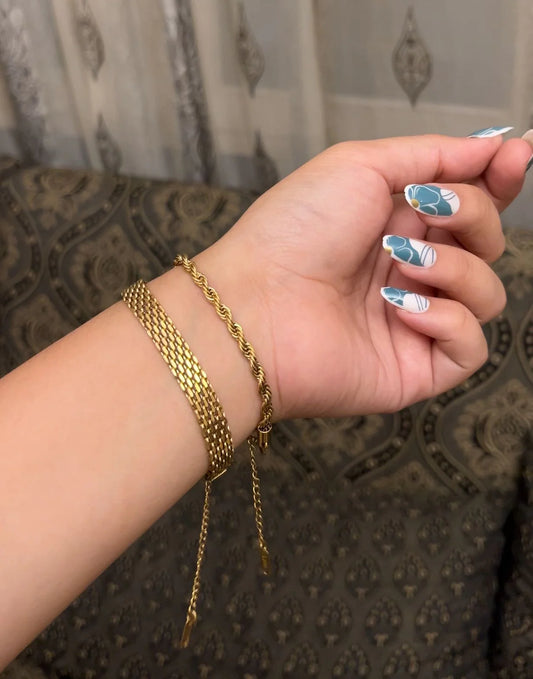 Mesh and Rope Bracelet Combo Set
