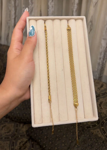 Mesh and Rope Bracelet Combo Set
