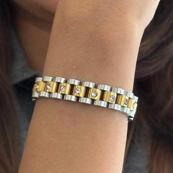Two-Tone Watchband Bracelet