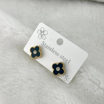 Clover Stone Ear Studs