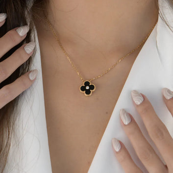 Black Clover Stone Necklace