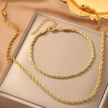 Rope Chain and Rope Bracelet Combo