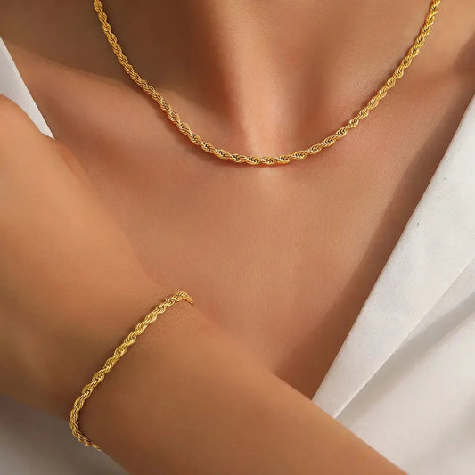 Rope Chain and Rope Bracelet Combo