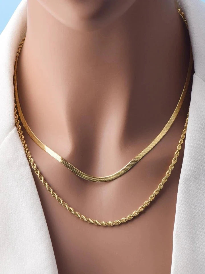 Rope Chain and Snake Chain Combo