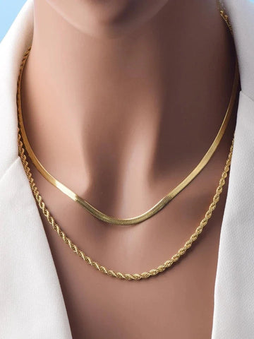 Rope Chain and Snake Chain Combo