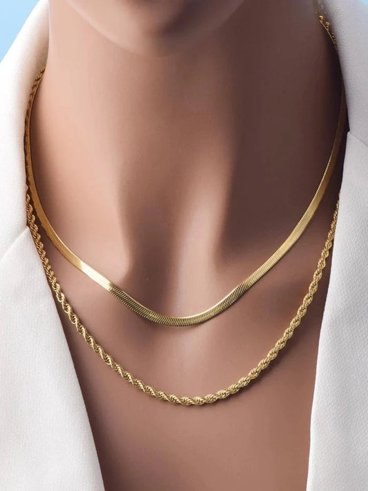 Rope Chain and Snake Chain Combo
