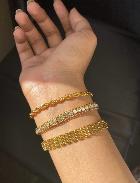 Mesh, Rope and Bella Bracelet Stack