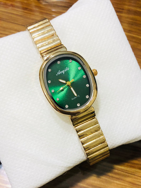 MZW126 Stainless Steel Watch Gold - Green Dial