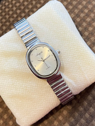 MZW126 Stainless Steel Watch Silver- Silver Dial