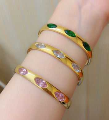 Cut Stone Cuff Bangle