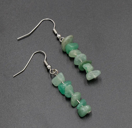 Aventurine Chip Stone Earrings