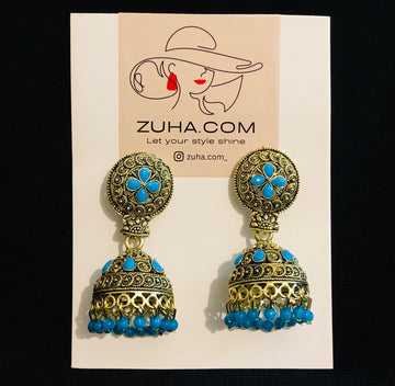 Blue Antique Jhumki