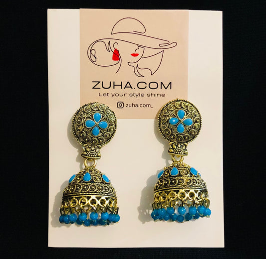 Blue Antique Jhumki
