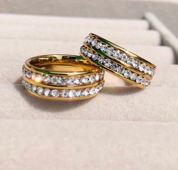 Double Stone-Line Ring