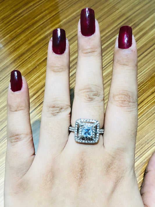 Square Zircon Ring
