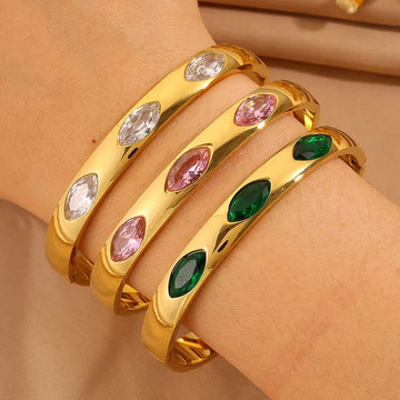 Cut Stone Cuff Bangle
