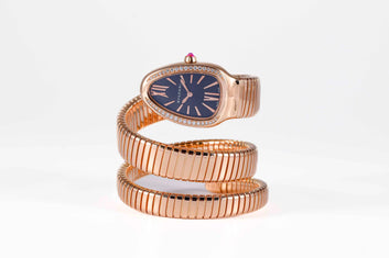 Snake Watch Rose Gold - Navy Blue Dial