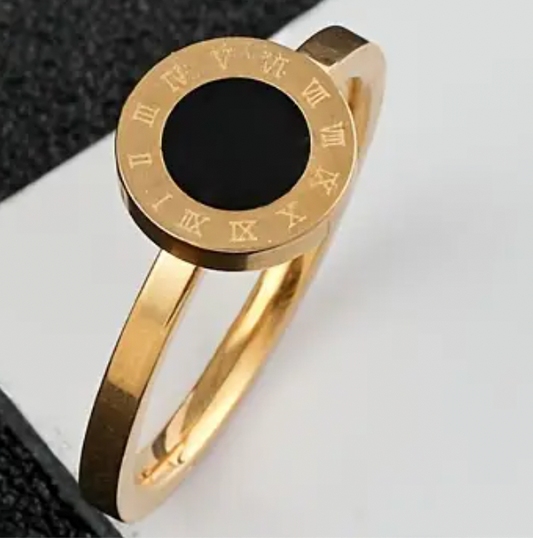 Black Roman Number Ring (2mm)