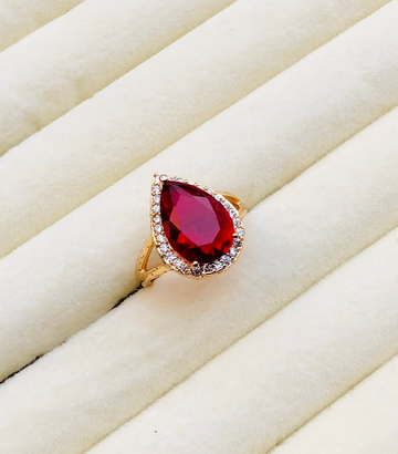 Maroon Drop Ring