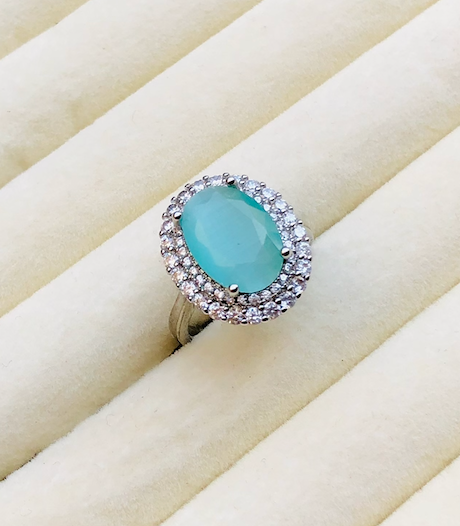 Feroza Zircon Adjustable Ring