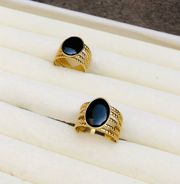 Black Hollow Layers Ring