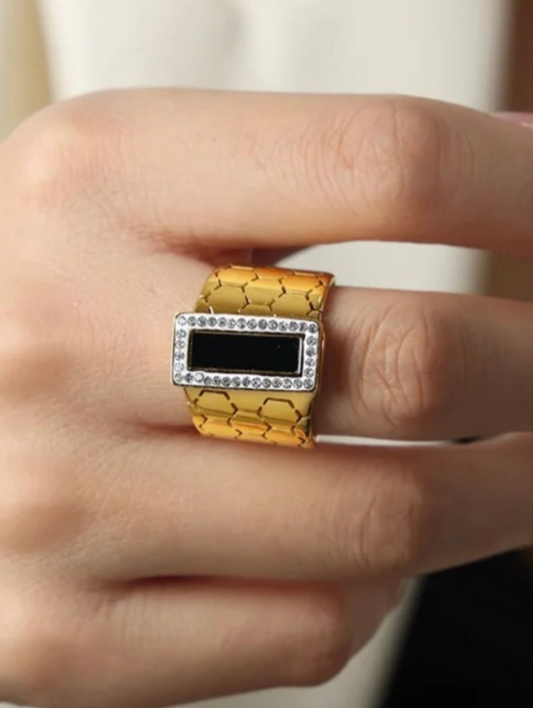 Black Enamel Ring