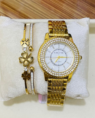 MZW109 Watch and Clover Bangle Duo