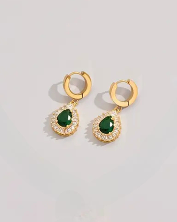 Drop Emerald Earrings