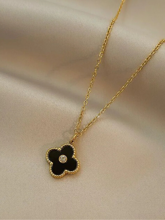 Black Clover Stone Necklace