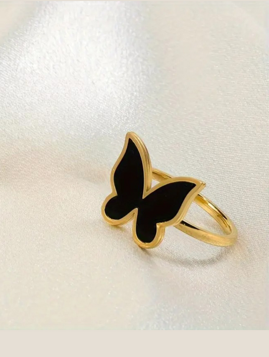 Black Butterfly Ring