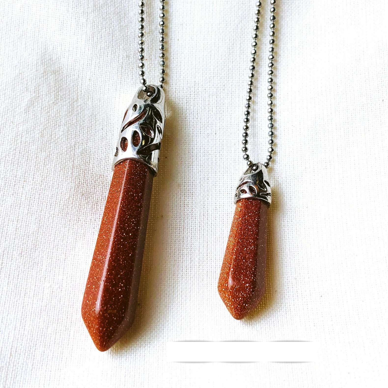 Copper Sand Stone Pointed Necklace