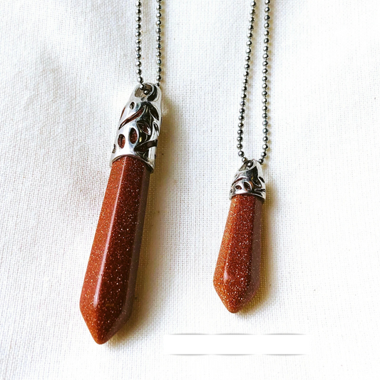Copper Sand Stone Pointed Necklace