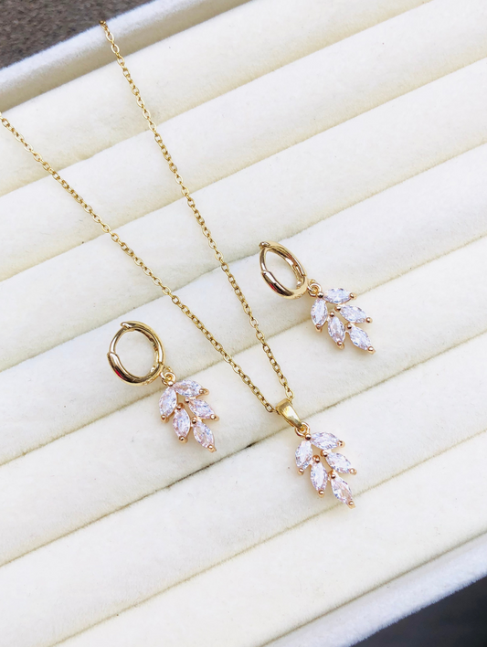 3 pcs Leaf Jewellery Set